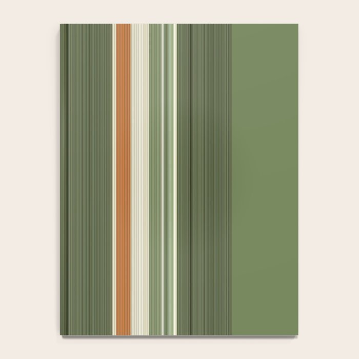 Sage Olive Green Stripes Notebook Gallery Image 4