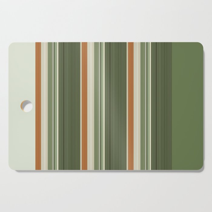 Sage Olive Green Stripes Cutting Board Gallery Image 1