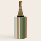 Sage Olive Green Stripes Wine Chiller Gallery Image 2