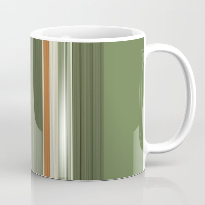 Sage Olive Green Stripes Coffee Mug Gallery Image 1