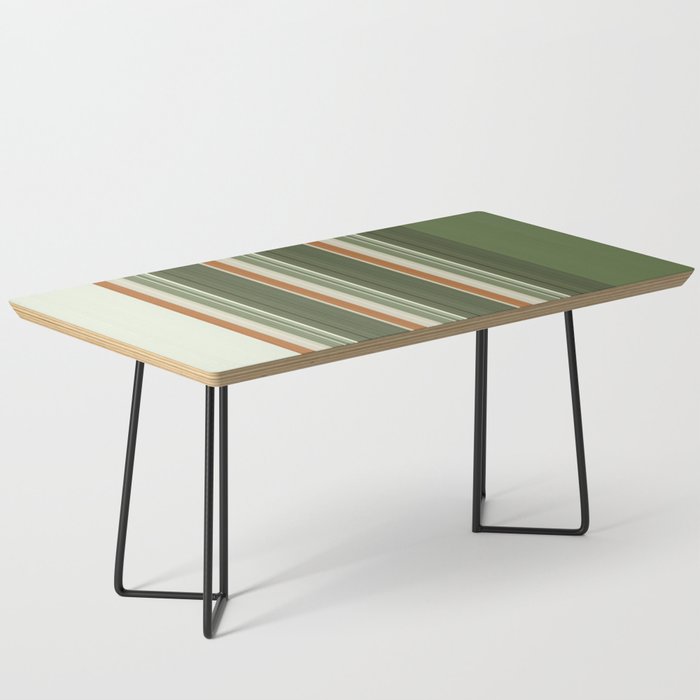 Sage Olive Green Stripes Coffee Table Gallery Image 1