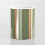 Sage Olive Green Stripes Coffee Mug Gallery Image 4