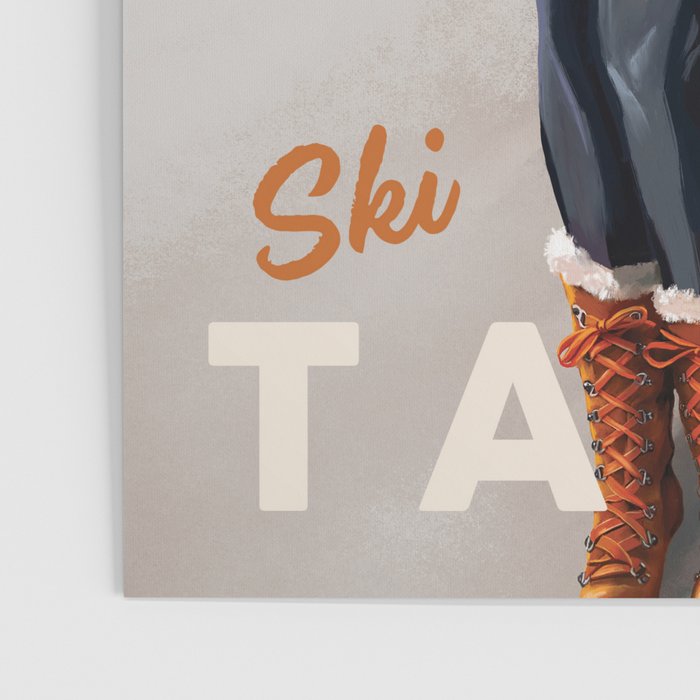 "Ski Tahoe" Cute Pinup Girls Skiing Wall Art Poster Gallery Image 3