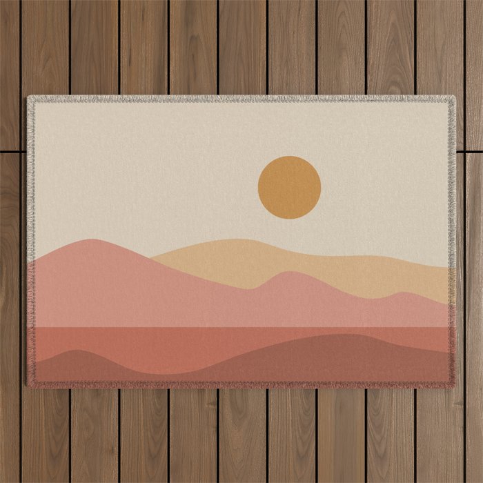 Geometric Landscape 23A Outdoor Rug Gallery Image 1