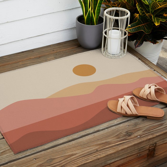 Geometric Landscape 23A Outdoor Rug Gallery Image 2