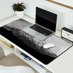Mt Hood Black and White Vintage Nature Photography Desk Mat Gallery Image 2