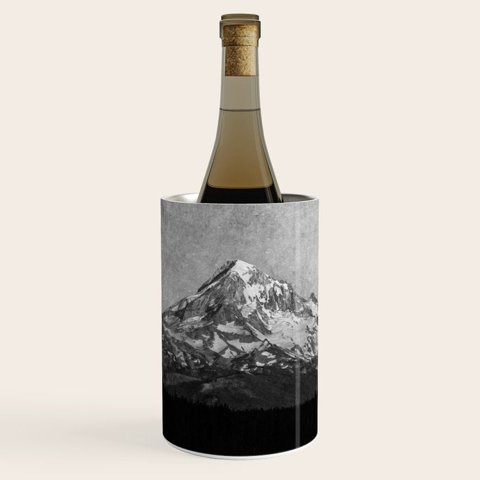 Mt Hood Black and White Vintage Nature Photography Wine Chiller Gallery Image 1