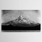 Mt Hood Black and White Vintage Nature Photography Tablecloth Gallery Image 2