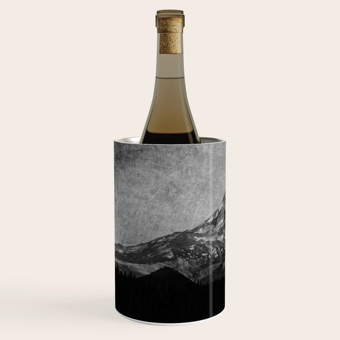 Mt Hood Black and White Vintage Nature Photography Wine Chiller Gallery Image 2