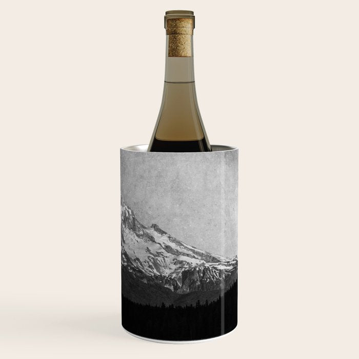 Mt Hood Black and White Vintage Nature Photography Wine Chiller Gallery Image 3