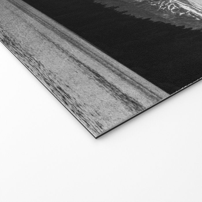 Mt Hood Black and White Vintage Nature Photography Welcome Mat Gallery Image 2