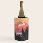 Storms over Keiisino - Winter Mountain & Forest Ukiyoe Nature Landscape in Pink, Blue, and Green Wine Chiller Gallery Image 2