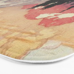 Storms over Keiisino - Winter Mountain & Forest Ukiyoe Nature Landscape in Pink, Blue, and Green Bath Mat Gallery Image 3