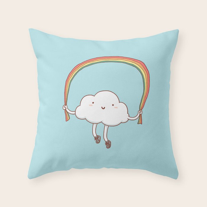 Rainbow Skipping Throw Pillow Gallery Image 1
