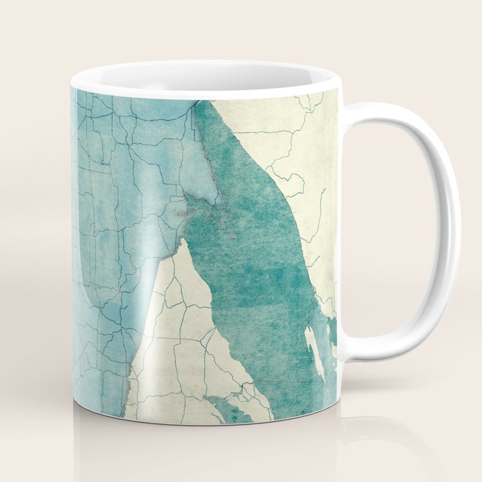 Wisconsin State Map Blue Vintage Coffee Mug Gallery Image 1