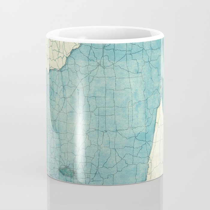 Wisconsin State Map Blue Vintage Coffee Mug Gallery Image 4
