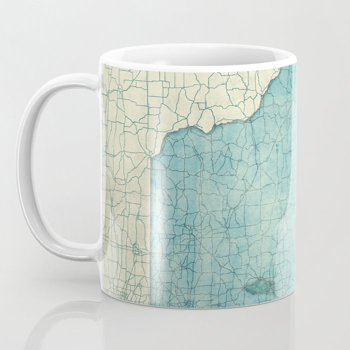 Wisconsin State Map Blue Vintage Coffee Mug Gallery Image 3