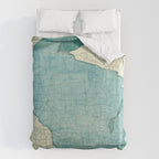 Wisconsin State Map Blue Vintage Duvet Cover Gallery Image 6