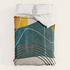 mid century shapes abstract painting Duvet Cover Gallery Image 6