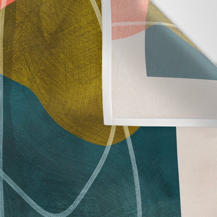 mid century shapes abstract painting Wall Tapestry Gallery Image 3