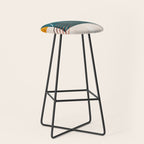 mid century shapes abstract painting Stool Gallery Image 1