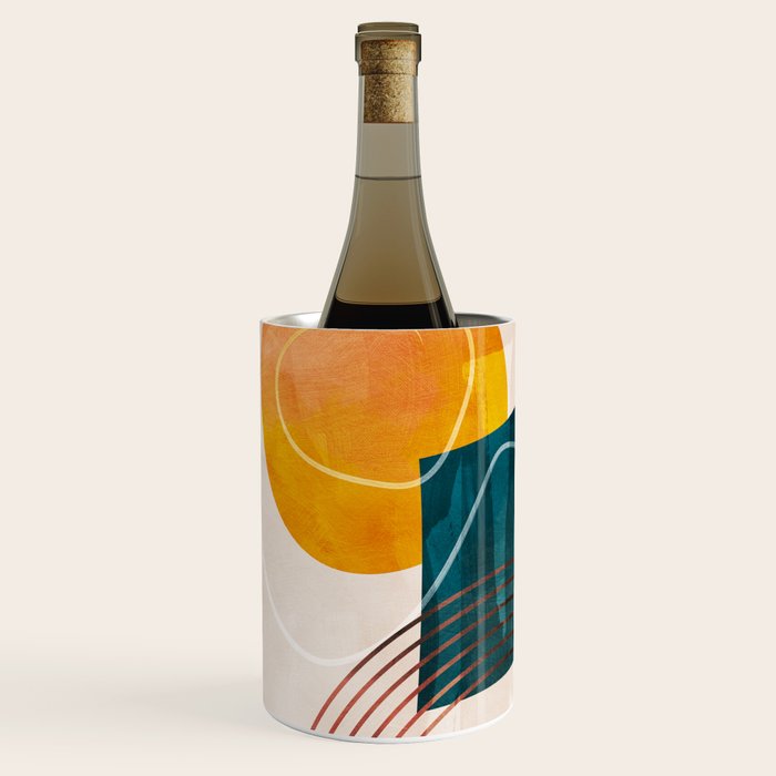 mid century shapes abstract painting Wine Chiller Gallery Image 2