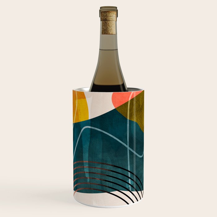 mid century shapes abstract painting Wine Chiller Gallery Image 1