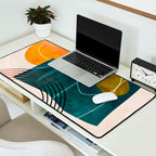mid century shapes abstract painting Desk Mat Gallery Image 2