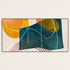 mid century shapes abstract painting Desk Mat Gallery Image 3