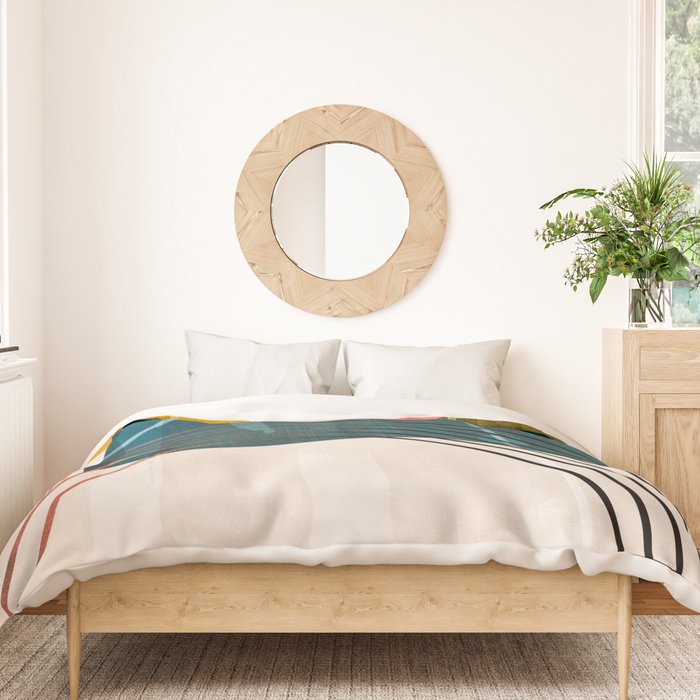 mid century shapes abstract painting Duvet Cover Gallery Image 3