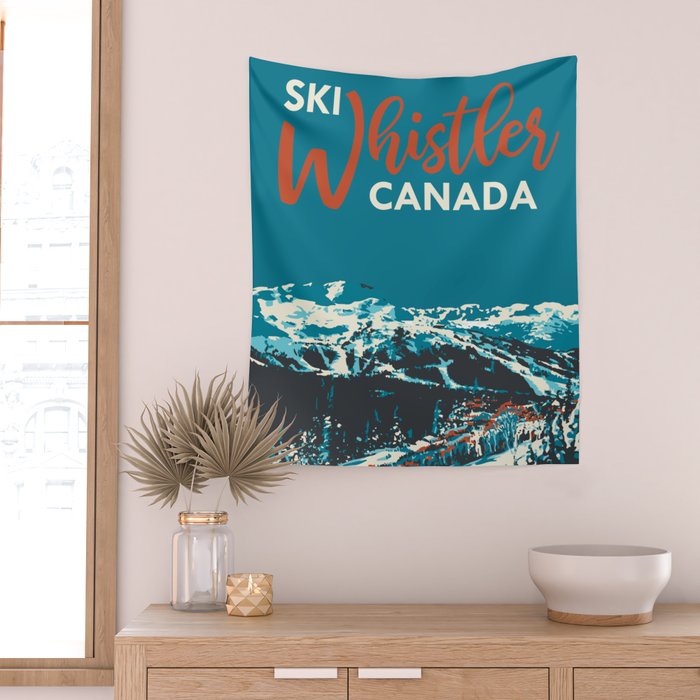 Ski Whistler Canada Wall Tapestry Gallery Image 2
