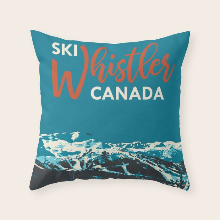 Ski Whistler Canada Throw Pillow Gallery Image 1