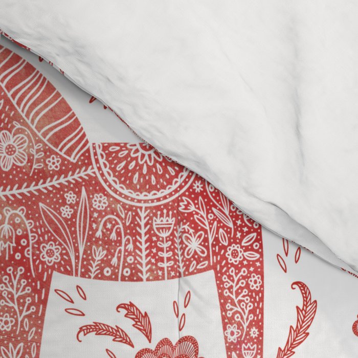 Swedish Dala Horse Red Comforter Gallery Image 4