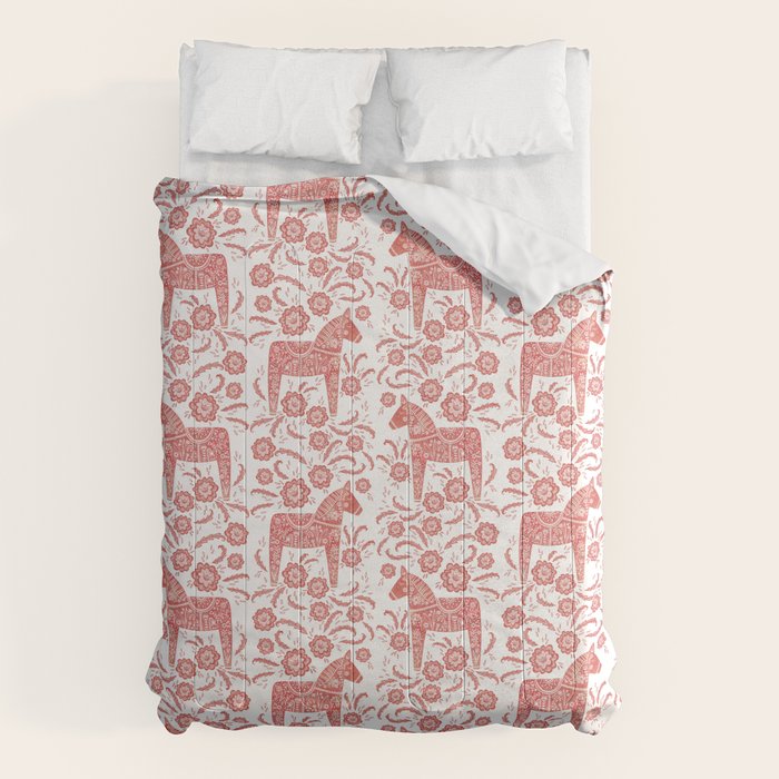Swedish Dala Horse Red Comforter Gallery Image 6