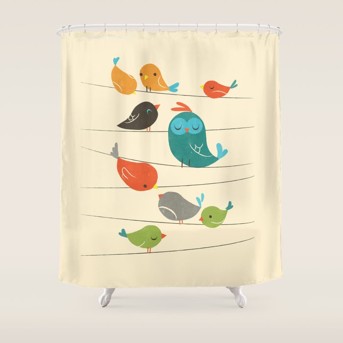 Colorful Birds Shower Curtain Gallery Image 1