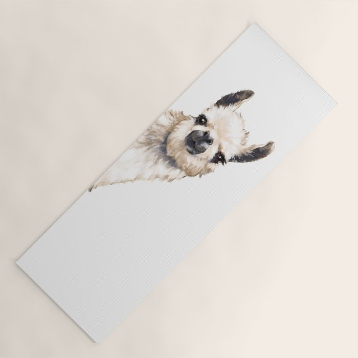 Sneaky Llama White Yoga Mat Gallery Image 1