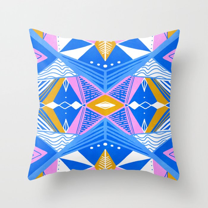 imogene, blue Throw Pillow Gallery Image 1