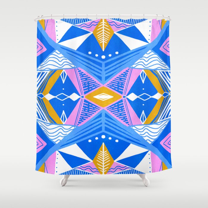 imogene, blue Shower Curtain Gallery Image 1