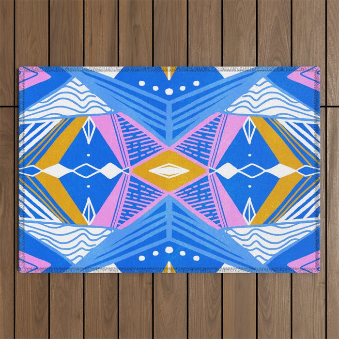 imogene, blue Outdoor Rug Gallery Image 1