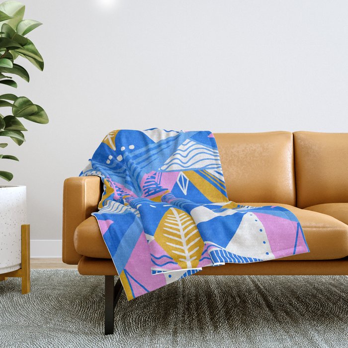 imogene, blue Throw Blanket Gallery Image 1