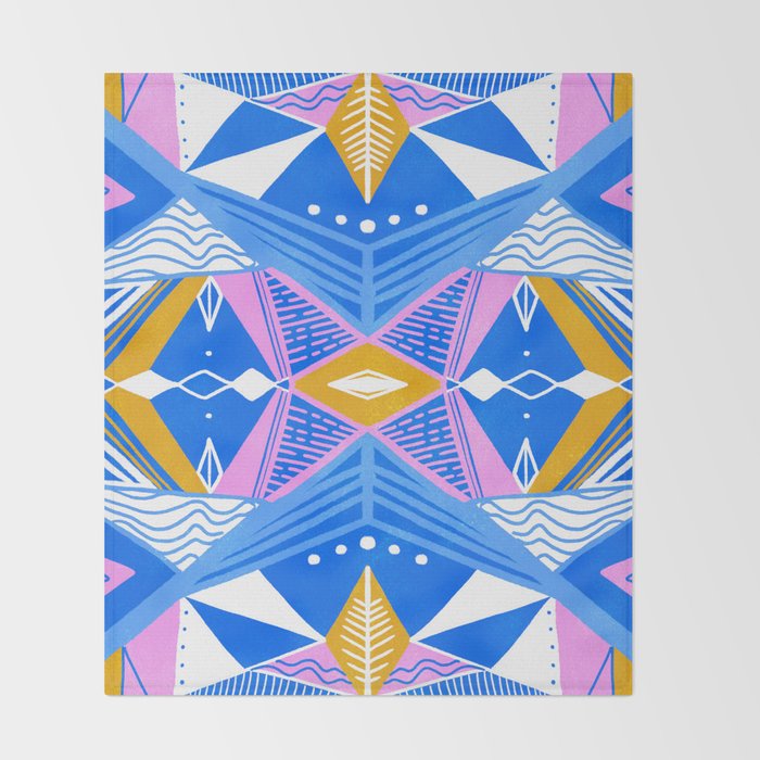 imogene, blue Throw Blanket Gallery Image 2