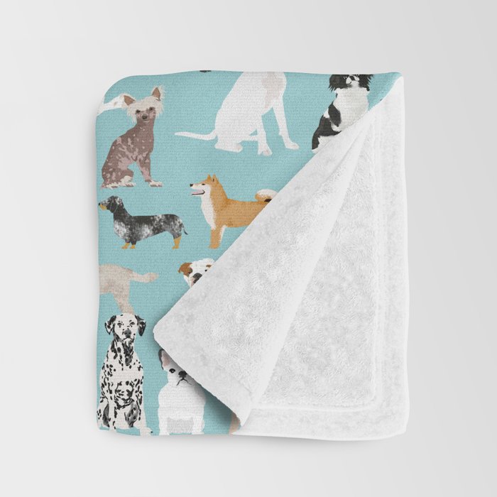 Dogs pattern print must have gifts for dog person mint dog breeds Throw Blanket Gallery Image 3