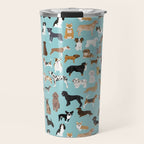 Dogs pattern print must have gifts for dog person mint dog breeds Travel Mug Gallery Image 1