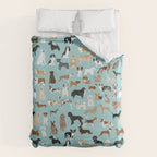 Dogs pattern print must have gifts for dog person mint dog breeds Duvet Cover Gallery Image 6