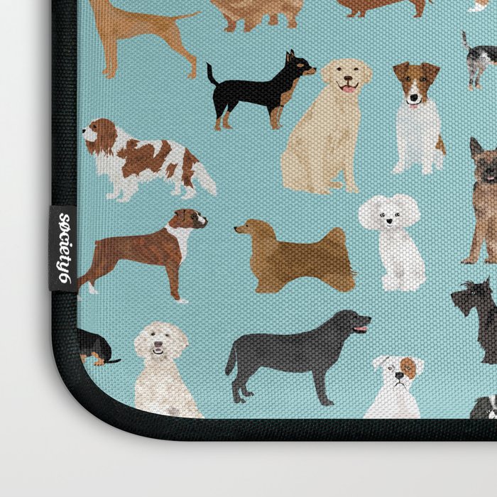 Dogs pattern print must have gifts for dog person mint dog breeds Laptop Sleeve Gallery Image 3