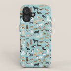 Dogs pattern print must have gifts for dog person mint dog breeds iPhone Case Gallery Image 1