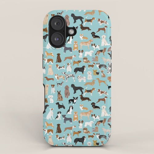 Dogs Pattern Print Must Have Gifts For Dog Person Mint Dog Breeds Iphone Case Gallery Image 1