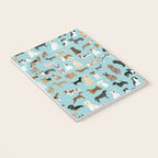 Dogs pattern print must have gifts for dog person mint dog breeds Notebook Gallery Image 3