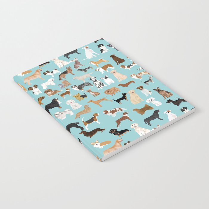 Dogs pattern print must have gifts for dog person mint dog breeds Notebook Gallery Image 2