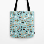 Dogs pattern print must have gifts for dog person mint dog breeds Tote Bag Gallery Image 1